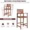Costway Set of 2 Bar Stools 29inch Acacia Wood Pub Chairs Outdoor w/ Armrests